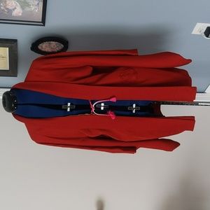 Vintage synthetic Japanese haori jacket red-orange